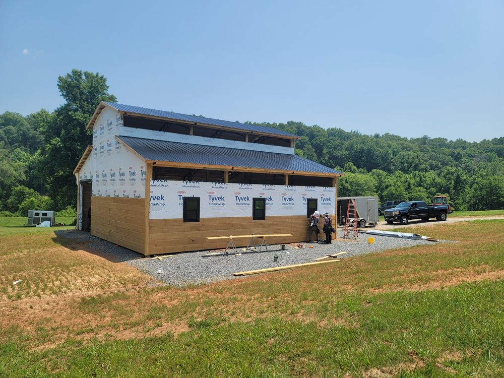 Steel Truss Pole Barns for Platinum Outdoor Services LLC in Conover, NC