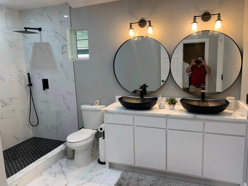 Revamp your bathroom oasis with our expert renovation service. Our skilled team transforms outdated spaces into modern, stylish retreats, tailored to meet your vision and exceed expectations. for AJ Design Build and Remodel in Caddo Mills,  TX