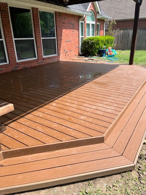 Decks service offers exquisite and reliable deck construction solutions to homeowners, enhancing outdoor living spaces with beautifully designed and durable decks. for Fence Connection TX LLC in McKinney, TX