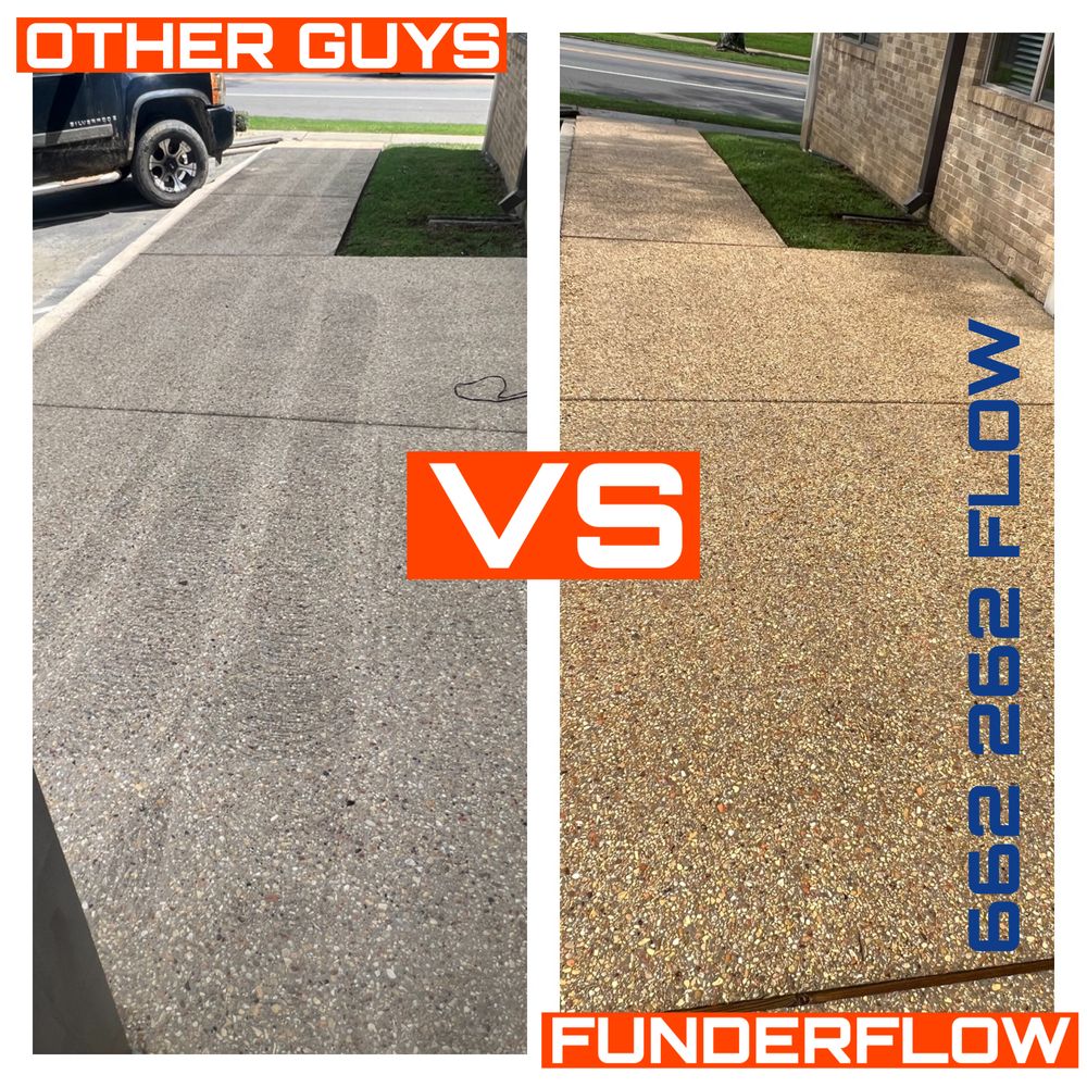 Concrete Cleaning for FunderFlow Commercial and Residential Pressure Washing Inc in Tupelo, MS