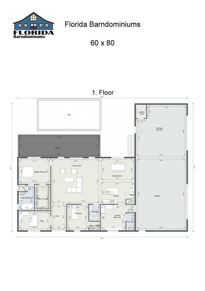 2-Story Floor Plans for Florida Barndominiums in Homosassa Springs, FL