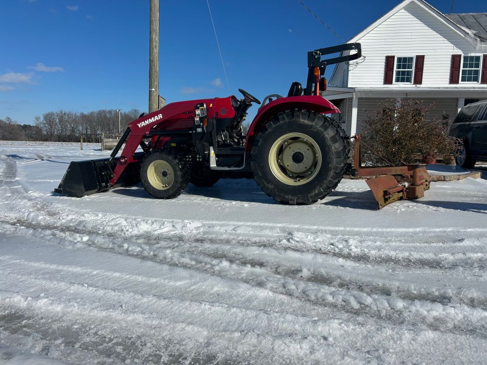 Our snow removal service ensures your driveway and walkways are safely cleared of snow and ice, providing peace of mind during winter months while maintaining the accessibility and safety of your home. for The Whole 9 Yards Landscape VA in Heathsville, VA