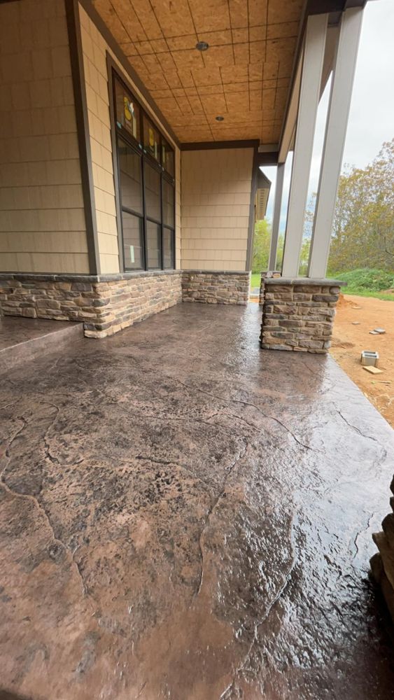 Transform your outdoor space with our expert stamped concrete installation, offering beautiful, durable surfaces that mimic natural stone or brick at a fraction of the cost, enhancing both aesthetics and value. for Top Finish Concrete LLC in Harrisonburg, VA