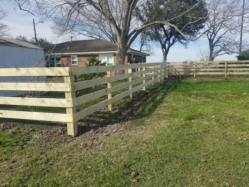 3 and 4 Board Fencing (optional wire added) for Pride Of Texas Fence Company in Brookshire, TX