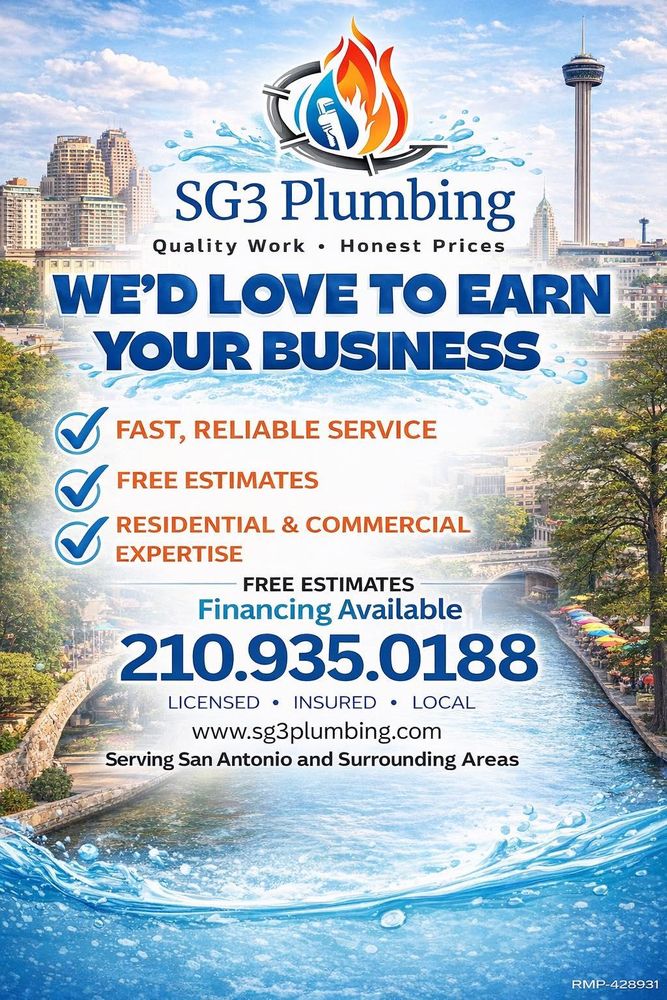 All Photos for SG3 Plumbing, LLC in San Antonio, TX