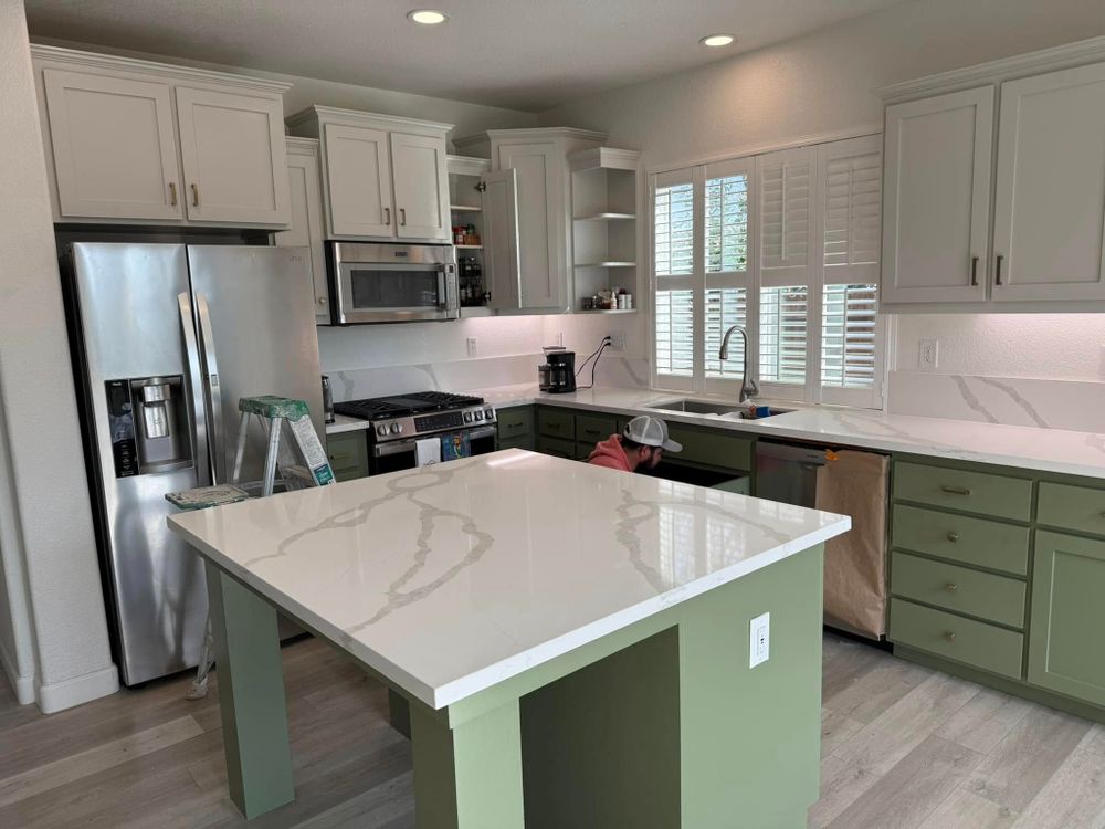 Transform your space with our Kitchen and Cabinet Refinishing service, offering expert solutions to rejuvenate surfaces, enhance durability, and update the aesthetic of your kitchen for a fresh new look. for Flat Brush Painting Inc in Merced, CA