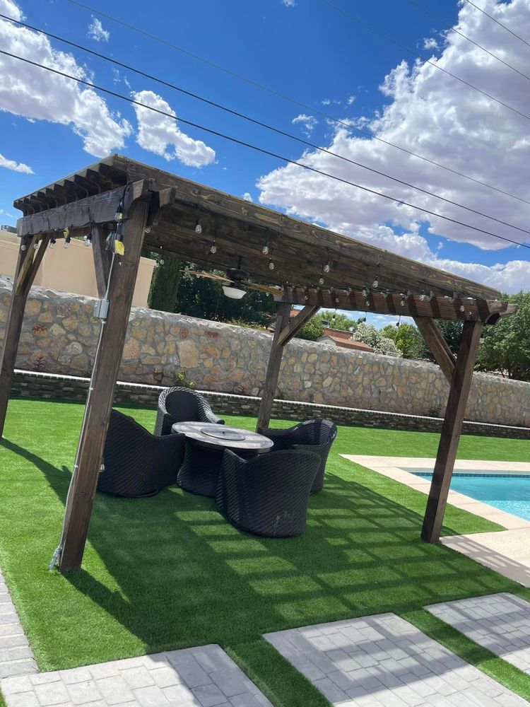 Our Pergolas service offers elegant and functional outdoor structures, providing homeowners with a perfect blend of shade, style, and extended living spaces for their outdoor areas. for Oasis Landscaping LLC  in El Paso, TX