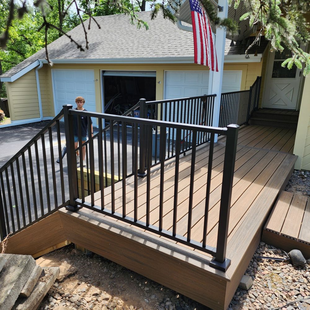 Enhance your outdoor living space with our expert deck & patio installation service, blending quality craftsmanship and innovative design to create the perfect oasis for relaxation and entertainment in your backyard. for VOM Construction in Prior Lake, MN