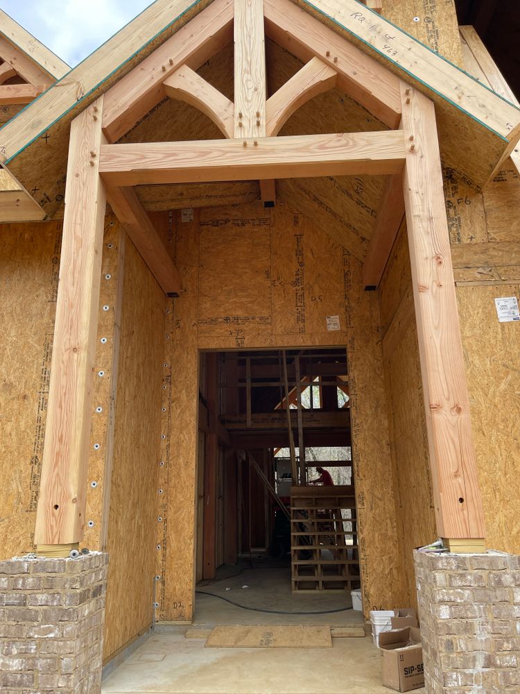 Mountain Style Timber Frame for Emfinger Custom Builders LLC in Pine Mountain, GA