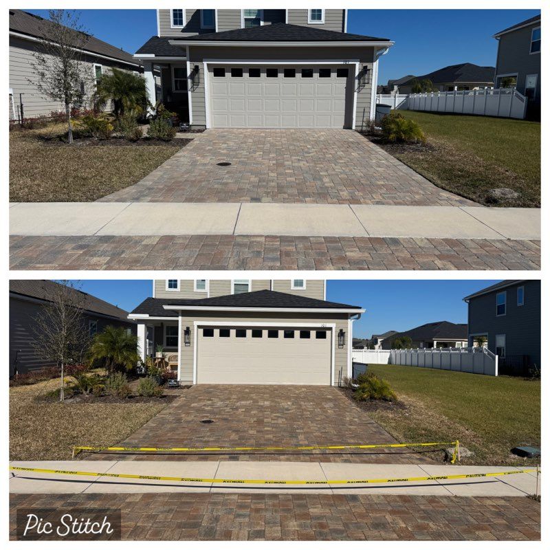 Enhance your home's curb appeal with our professional Paver Sealing service, which protects against weather damage, prevents stains, and enriches the color of your pavers for a long-lasting beautiful finish. for First Responder Pressure Washing in Julington Creek Plantation, FL