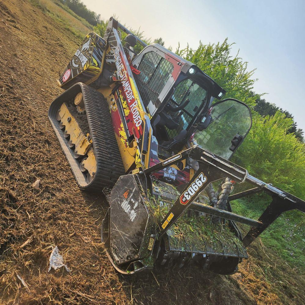 Our Forestry Mulching service efficiently clears overgrown land by shredding vegetation and trees into nutrient-rich mulch, enhancing your landscape's health while maintaining environmental sustainability and improving the aesthetic appeal of your property. for Central Minnesota Brush Control and Landscaping in Brook Park, MN