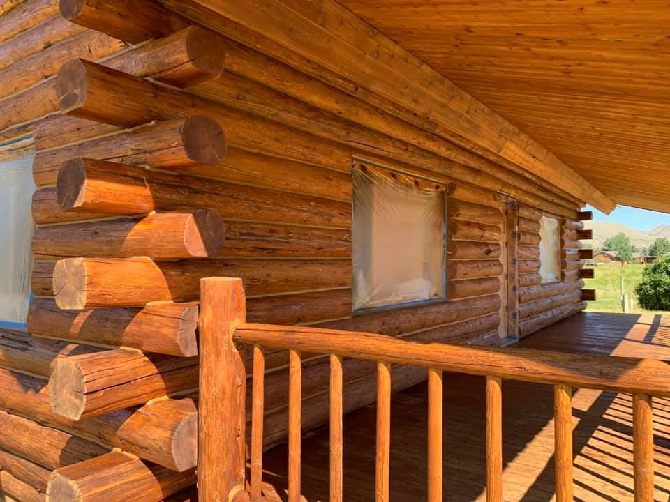 Log Home Restoration for True Blue Logworks LLC in Corvallis, MT