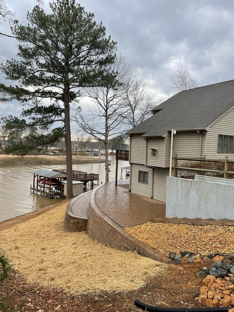 Before & After Retaining Wall for Rosales Landscaping LLC in Lake Gaston, North Carolina