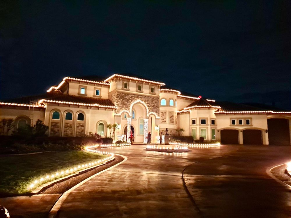 Transform your home with our outdoor lighting landscape service, enhancing beauty and security. We design custom lighting solutions to highlight your property's features while adding warmth and elegance to any evening. for Full Armor Landscapes in League City, TX