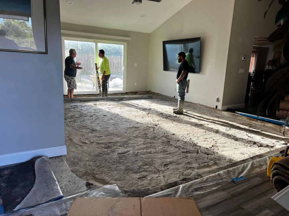 Transform your living space with our Fill-in Sunken Living Room service. We expertly raise and level your sunken living room, creating a seamless and functional area for you to enjoy. for Green Hammer Concrete in Palm Bay, Florida