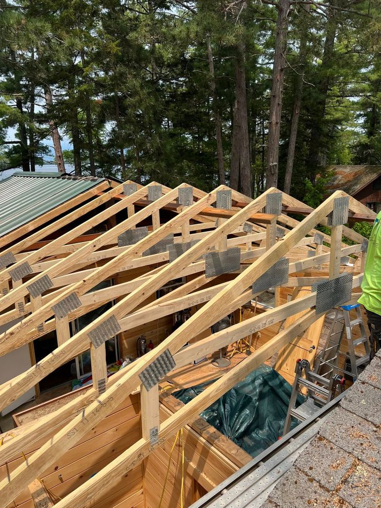 Professional house framing services providing strong, precise structural framing for new home construction, additions, and renovations. Built for durability, safety, and long-term performance. for The Finish Group in Bangor, ME