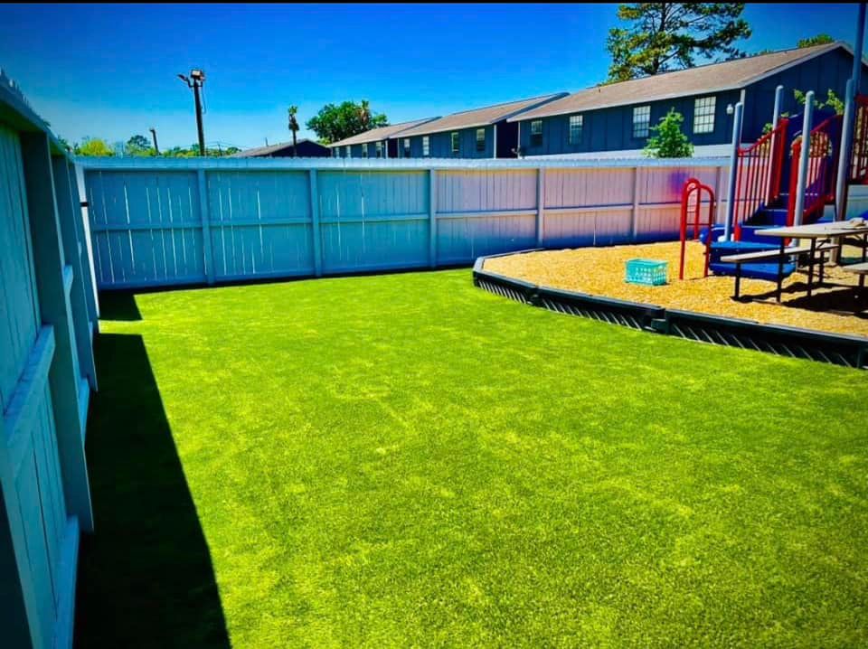 Our Artificial Turf Installation service offers homeowners a cost-effective, eco-friendly alternative to natural grass, enhancing your landscape's beauty and reducing maintenance efforts. Discover affordable artificial turf installation costs today. for Full Armor Landscapes in League City, TX