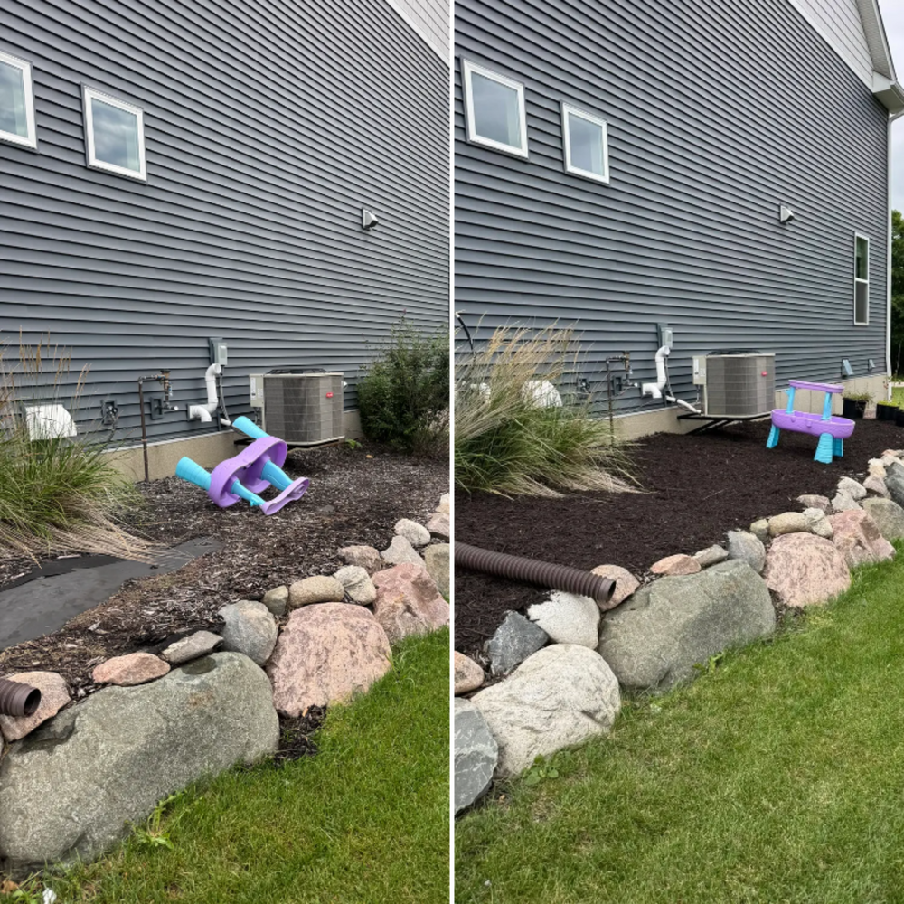 Mulch and Rock Installation for Bubba’s Seasonal Services in Buffalo, MN