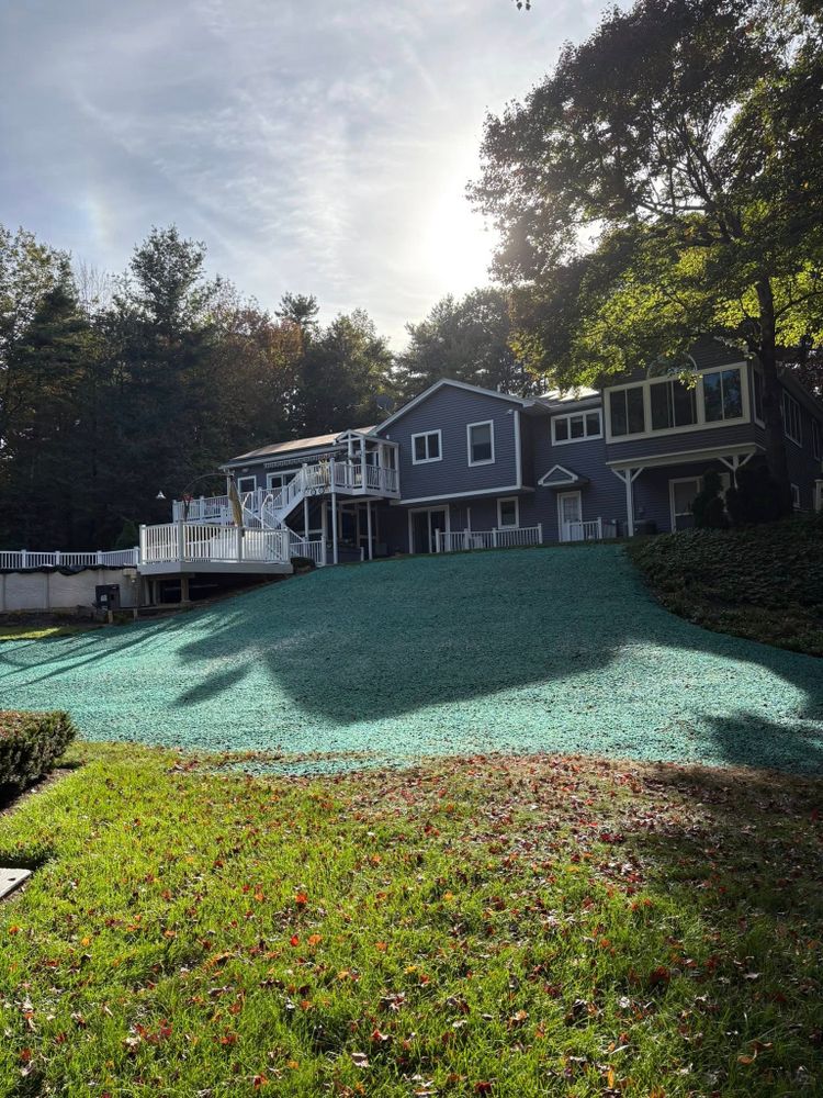 Our hydroseeding service offers an efficient and cost-effective method for planting grass, ensuring a lush, even lawn quickly by spraying a nutrient-rich seed mixture directly onto your prepared soil. for Chapman's Lawn & Landscape in Ellington, CT
