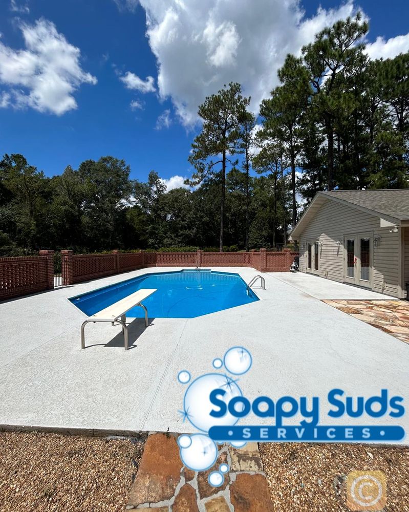 Our expert team provides thorough deck & patio cleaning services to rid your outdoor spaces of dirt, grime, and mold, restoring their beauty and increasing curb appeal effortlessly. for Soapy Suds Services in St. Charles, IL