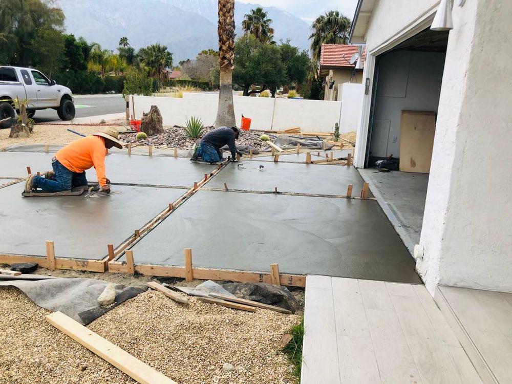 Fresh new concrete driveway  for Surface FX in La Quinta, CA