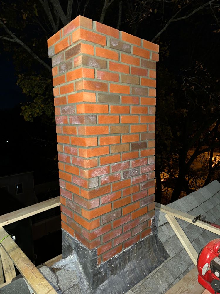 Chimney photos from restoration to new builds for All For U Roofing & Masonry in Boston, MA