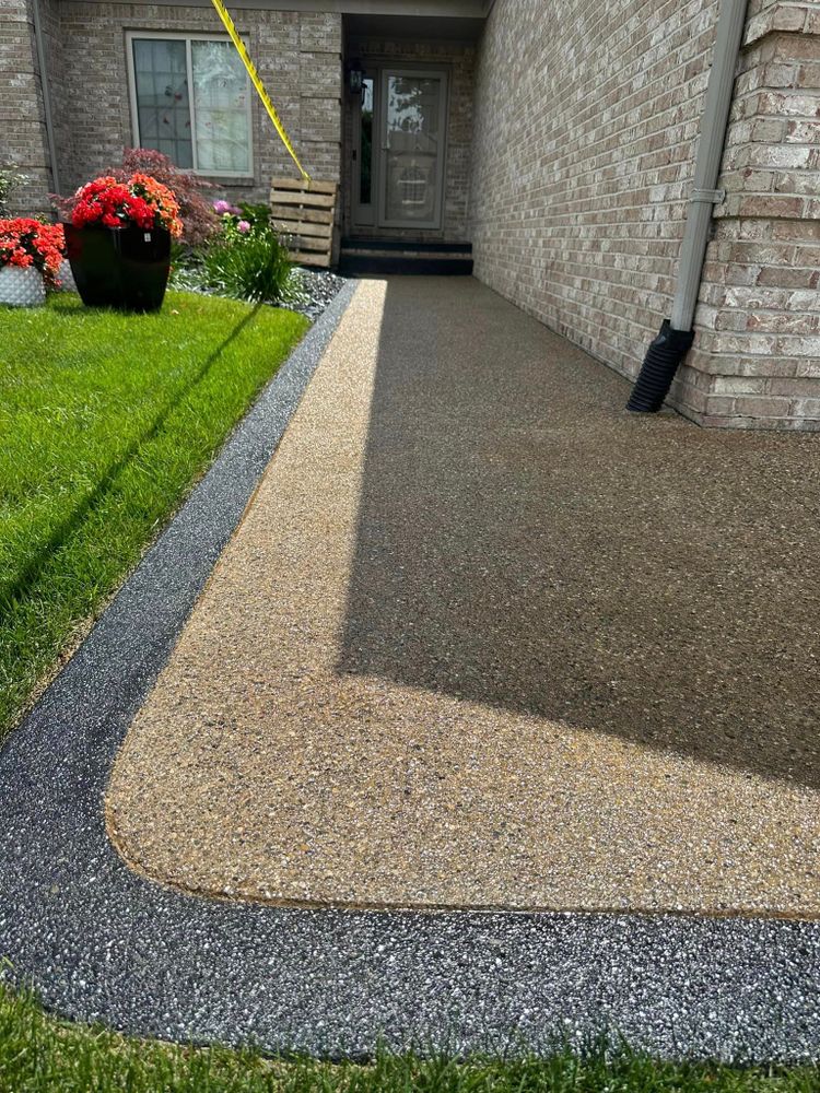 Revamp your home's outdoor space with our decorative concrete services. From stamped to stained concrete, we offer unique options to enhance your property's aesthetic appeal and durability. for JR Concrete Placement in Macomb County,  MI