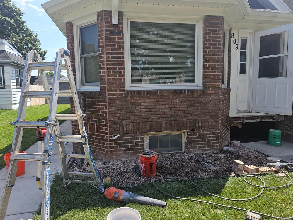 Chimney restored  for JM Restoration LLC. in South Milwaukee, WI