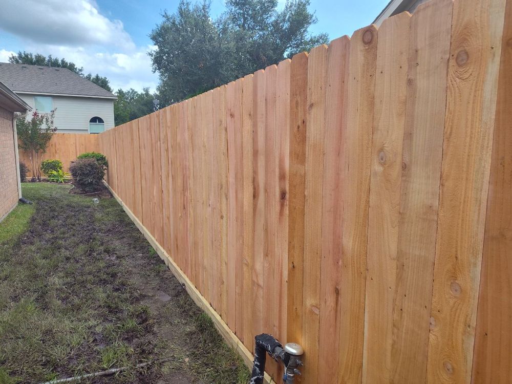 Cedar privacy fence for Arnold Construction in Magnolia, TX