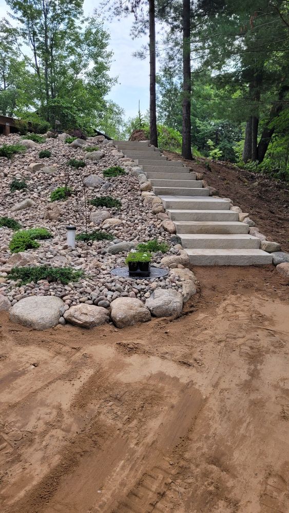 Transform your yard with our hardscape installation service, creating beautiful patios, walkways, and retaining walls. Homeowners searching christmas lights installation near me can also trust us for lasting outdoor improvements. for Alpine Landscaping Northwoods LLC in Rhinelander, WI