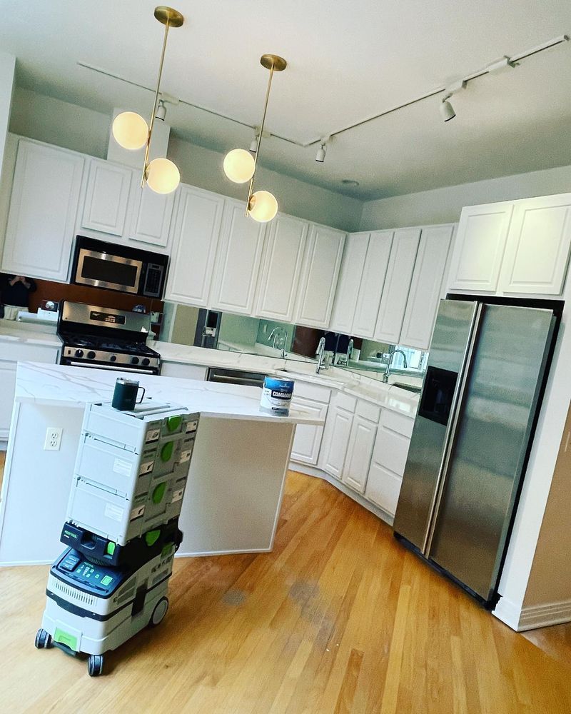 Our Kitchen and Cabinet Refinishing service specializes in transforming worn-out cabinets into sleek, modern ones, enhancing your kitchen's appeal and giving it a fresh new look. for S.V.C. Painting and Drywall in Aurora, IL