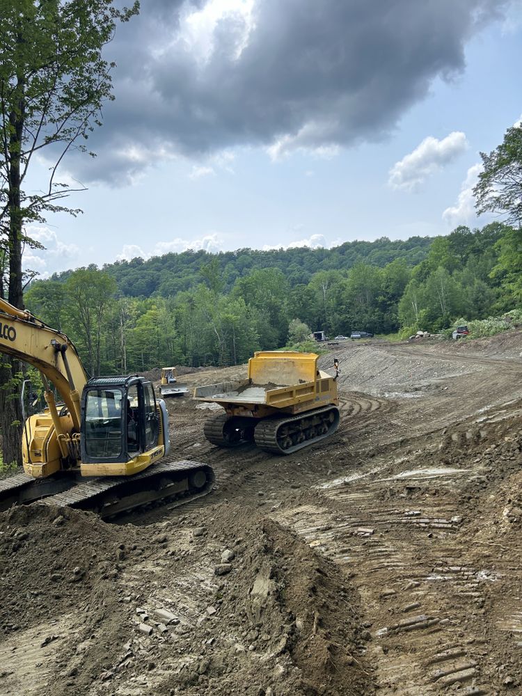 Carving a Pond into a Mountain Side for Andy Naylor Excavation in Johnson, VT