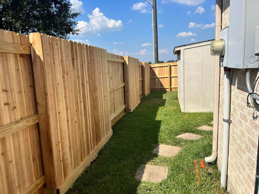 Privacy 3 Rail Cedar Fencing for Pride Of Texas Fence Company in Brookshire, TX