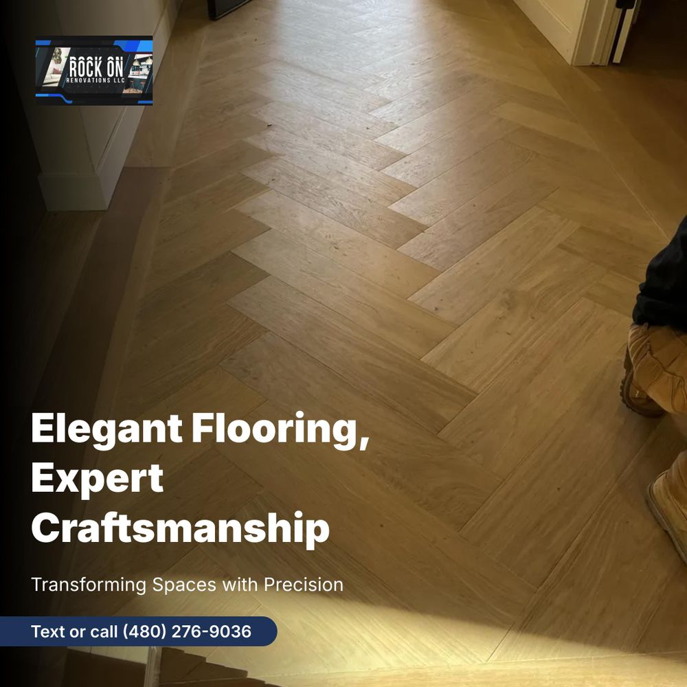 Our expert flooring installation service offers homeowners a seamless, high-quality experience, enhancing the beauty and value of your space with durable materials and meticulous craftsmanship tailored to your unique style. for Rock On Renovations in Scottsdale, AZ