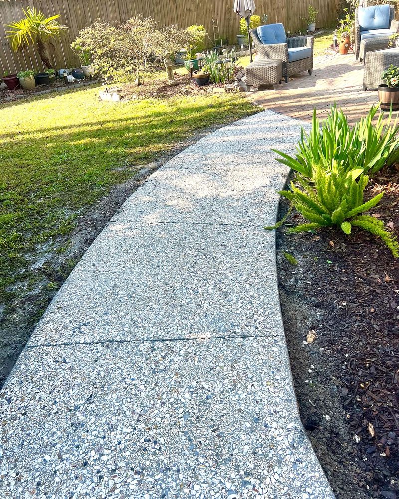 Enhance your home with our decorative concrete services, offering customized design solutions that add beauty and value to any space. Transform patios, walkways, and driveways into stunning works of art. for Low Tide Concrete in Charleston, SC