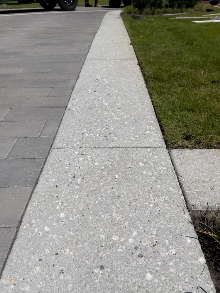 Sea Shell Grind Finish for Rock Solid Custom Concrete in Wilmington, NC