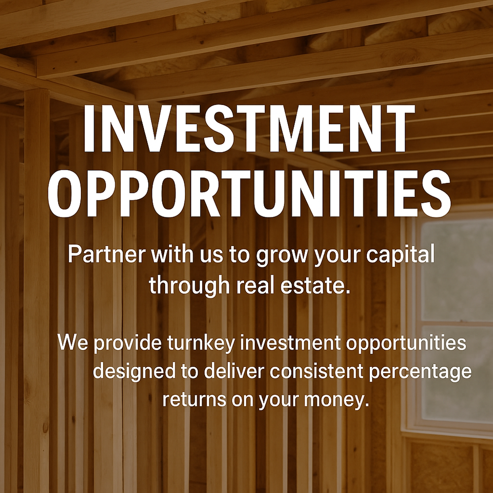 Partner with Concrete Cowboys Construction Services to grow your capital through real estate. We provide turnkey investment opportunities — from acquisition and construction to resale designed to deliver consistent percentage returns on your money. for Concrete Cowboys Construction Services in San Antonio, TX
