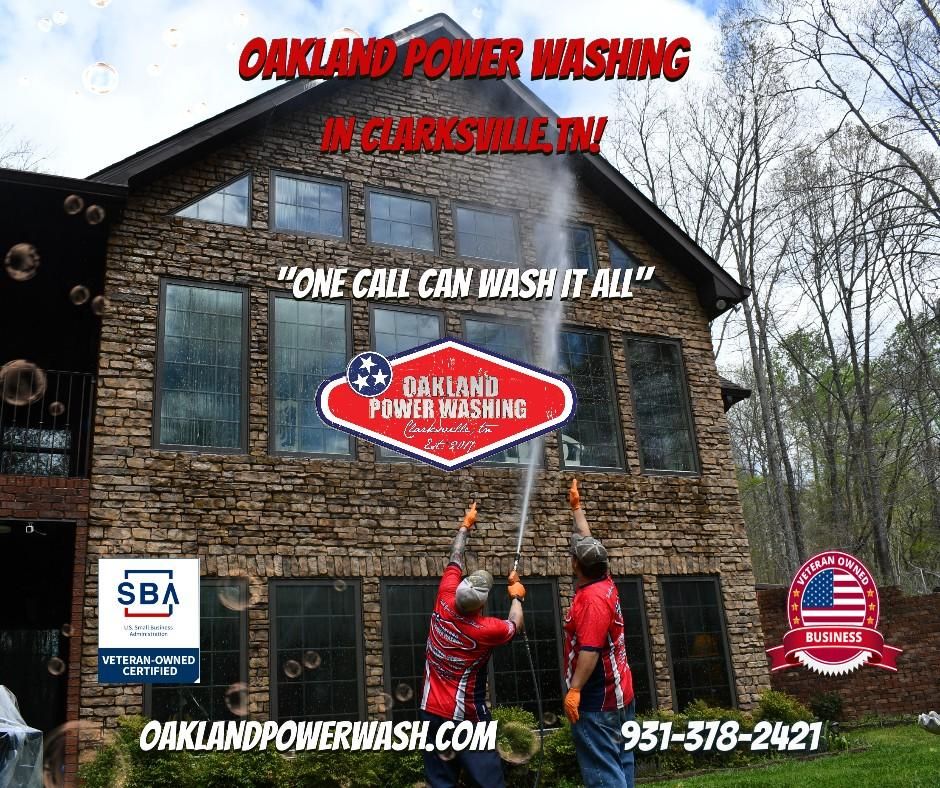 House and Roof Softwash for Oakland Power Washing in Clarksville, TN