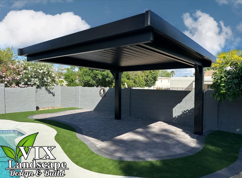 Enhance your outdoor living space with our expertly crafted pergolas, providing shade and elegance while blending seamlessly into your landscape design for a perfect balance of beauty and functionality. for Vix Landscape in Buckeye, AZ