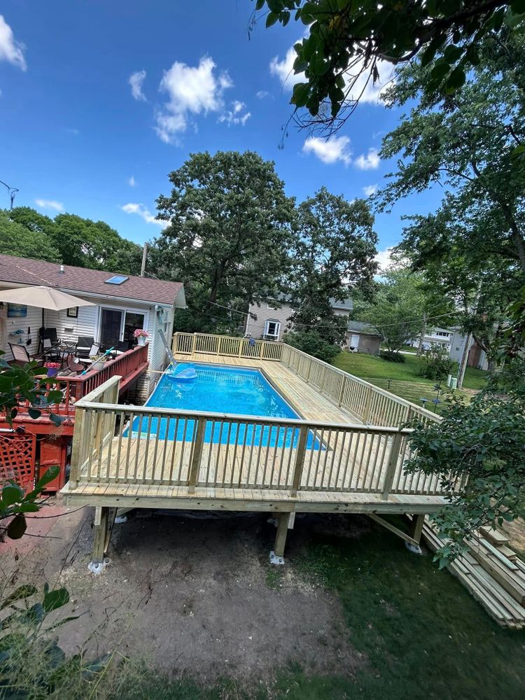 Treated Green/Brown Decks for R&R Home Services (RR Affordable Deck Builders) in Schaumburg, IL