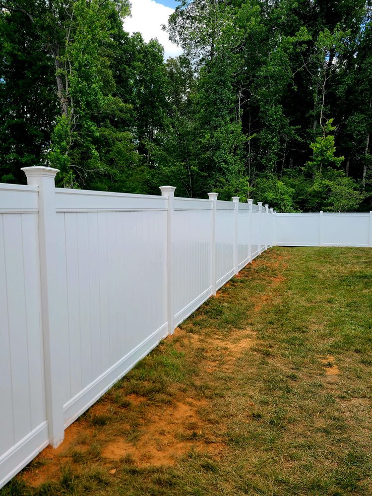 Transform your outdoor space with our durable vinyl fencing services. Offering privacy, style, and low maintenance solutions to enhance your property's appeal while providing security for your family and pets. for Tru-Love Outdoor Services LLC in Greensboro, NC