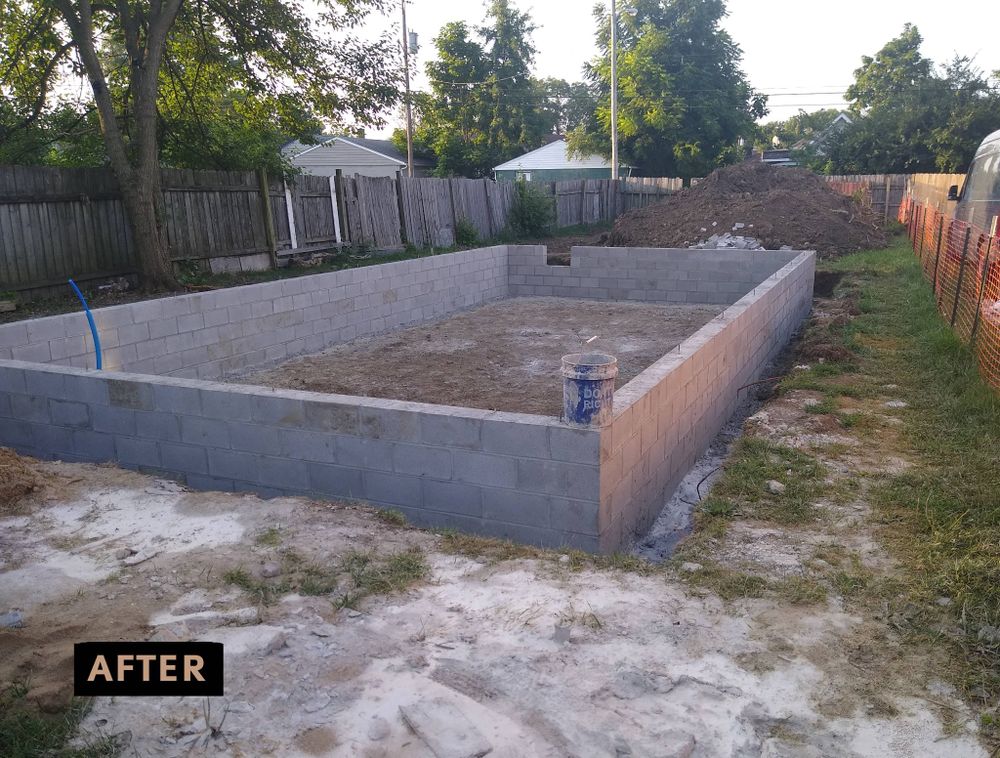 Our Concrete Foundation service provides homeowners with a solid and durable base for their homes, ensuring stability and longevity in the construction. for Shamblin Masonry & Restoration in Columbus, Ohio