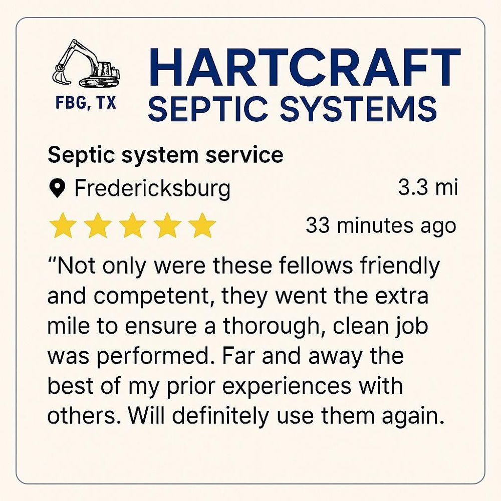 All Photos for Hartcraft Septic Systems LLC in Fredericksburg,  TX