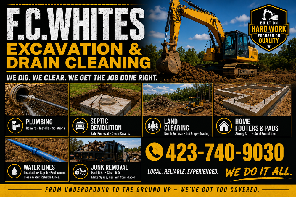 All Photos for F.C. White’s Excavation & Drain Cleaning in Huntingdon, TN