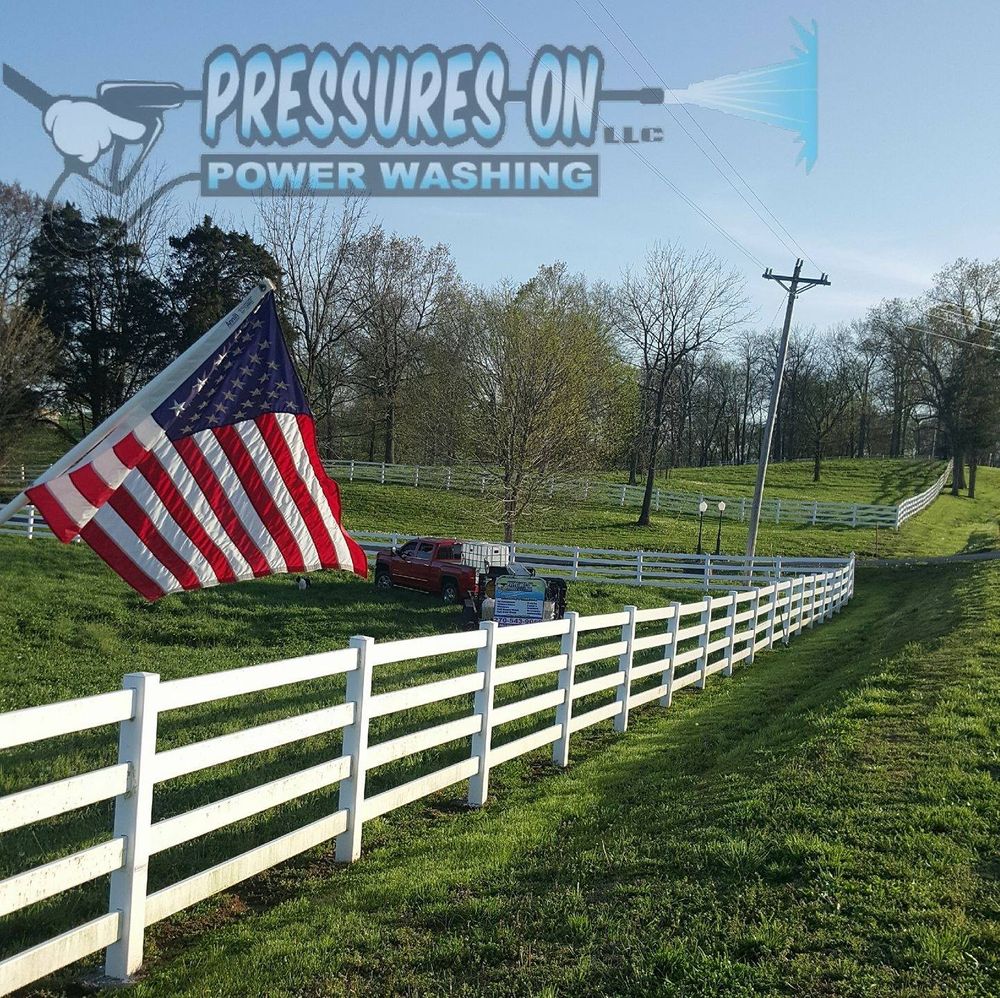 Our Fence Washing service combines powerful pressure washing techniques with gentle soft washing methods to effectively and safely clean all types of fencing, restoring its appearance and prolonging its lifespan. for Pressures On LLC  in Bowling Green,  KY