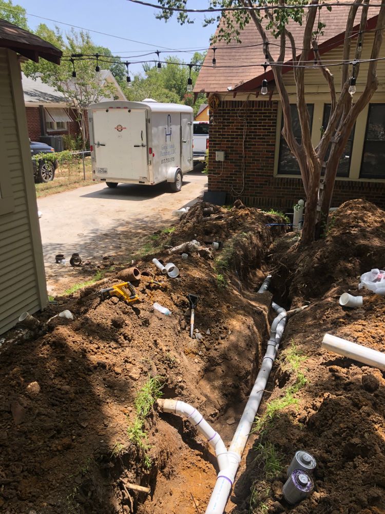 If you have old cast iron pipes that are rotted out or caved in and roots growing through or even clay/concrete pipe collapsed or roots getting through causing blockages. Let GHP take care of it, and replace with PVC. for Good Hands Plumbing in Aledo, TX