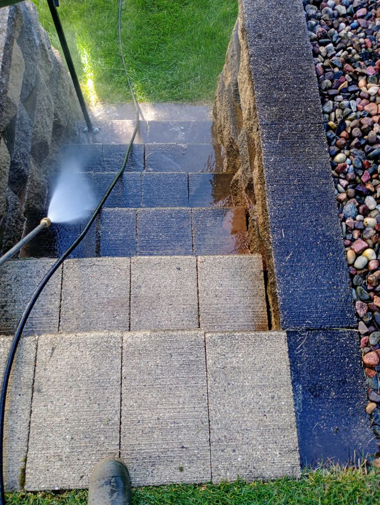 Revitalize your outdoor space with our expert pressure washing services, ensuring a spotless finish that complements your patio design & construction, enhancing the beauty and longevity of your masonry features. for To the Point Masonry in Spring Valley, WI