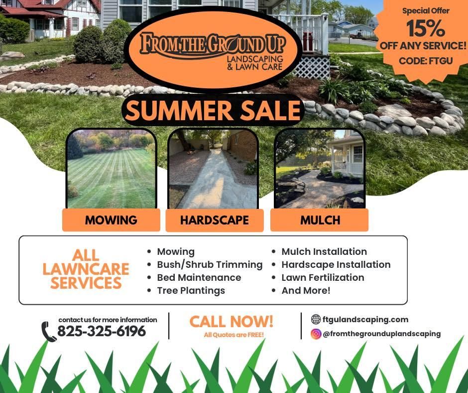 Mowing for From the Ground Up Landscaping & Lawncare in New Lenox, IL