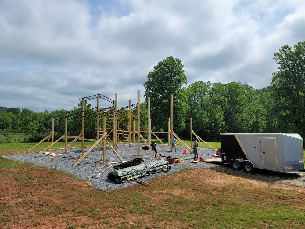 Steel Truss Pole Barns for Platinum Outdoor Services LLC in Conover, NC