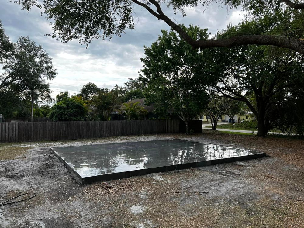 We can install concrete slabs to create a durable and aesthetically pleasing surface for your outdoor space or future metal building. Our team of experienced professionals will ensure the job is done right! for Green Hammer Concrete in Palm Bay, Florida